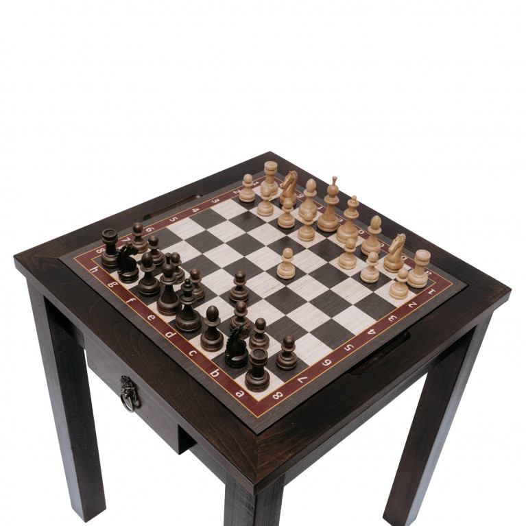 Sakkasztal "Harmony", klasszikus, kombinált (tömör bükk, sakk/backgammon/kávé) 